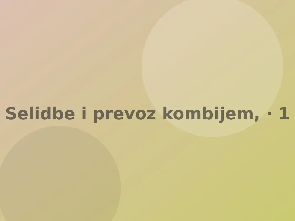 Selidbe i prevoz kombijem, cijela Crna Gora