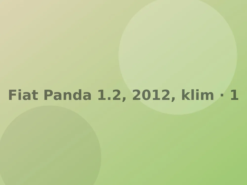 Fiat Panda 1.2, 2012, klima