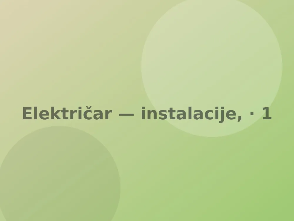 Električar — instalacije, rasvjeta, kvarovi