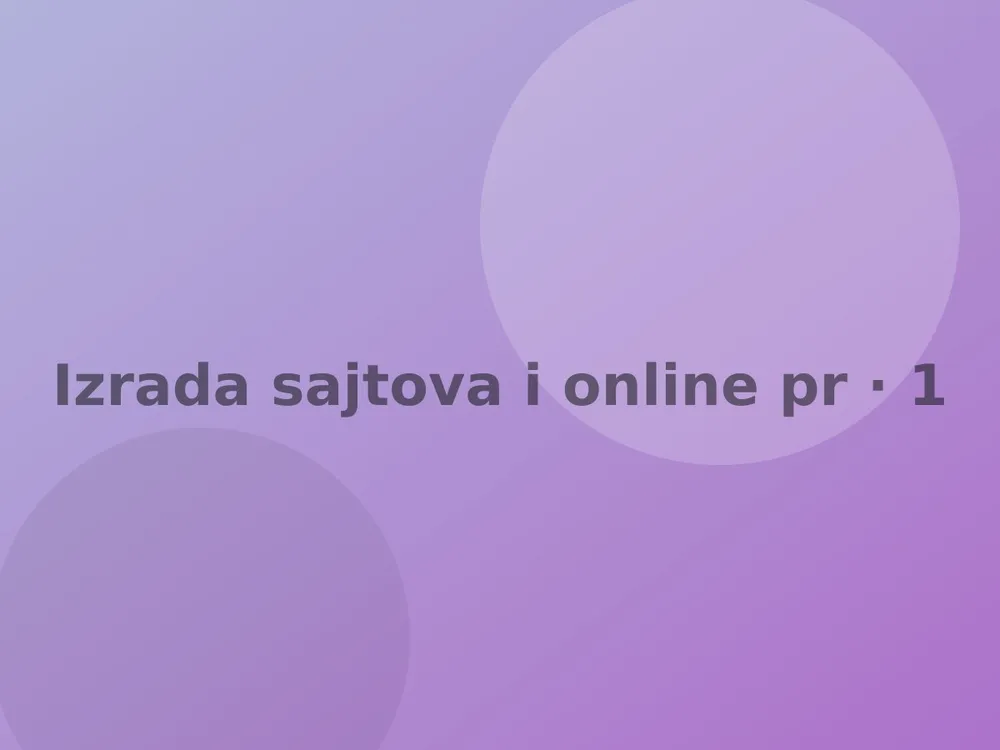 Izrada sajtova i online prodavnica
